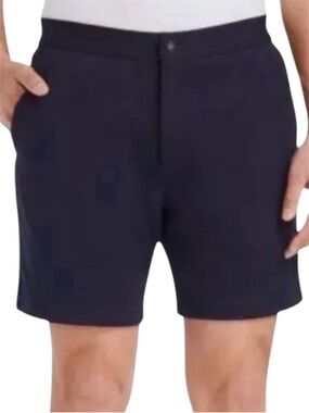 WRK Tailored Shorts Slim Fit Flat Front Navy Blue Waist 34